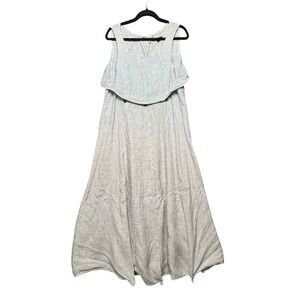 Elm Design Maxi Dress Stripe Linen Blend Sleeveless Boho Lagenlook 4 (8/10 US)